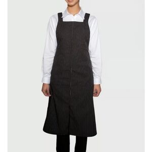 Cayson Black Striped Apron with Fox Pocket